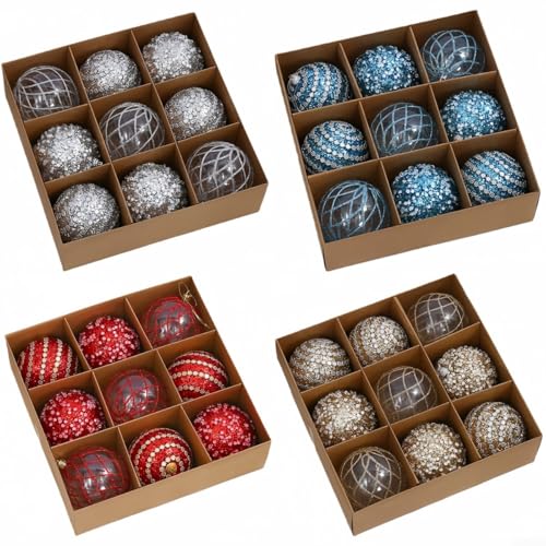 Weihnachtskugel-Set, 9-teilig, lebendige Kugel-Ornamente, um Ihre Urlaubsanzeige zu Hause oder Veranstaltungen zu verschönern (rot) von Lastdaytime