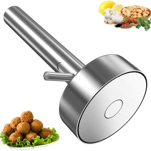 Falafel-Schaufel mit Loch Edelstahl Donut-Form Falafel Maker Handheld arbeitssparende Fleischbällchenhersteller für Küchenform von Latebebebe