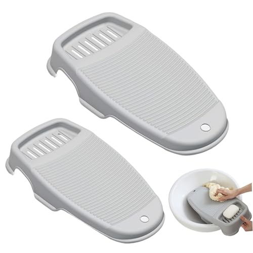 Latebebebe 2 PCS-Waschbrett für Händewaschkleidung, 2 Größen Waschbrett mit Seifenhalter und Nicht rutschfestem Basi Latebebebe 2 PCS-Waschbrett für Händewaschkleidung, 2 Größen Waschbrett mit Seifenhalter und Nicht rutschfestem Basi von Latebebebe