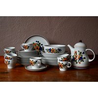 Buntes Blumenservice 311 Arzberg Boho Antik Geschirr Teller Und Kaffee Teeservice Pop Bunt von Latelierbellelurette