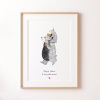 Papa Bär Poster - Anpassbar Papa Bär Poster - Anpassbar von Lateliervingthuit