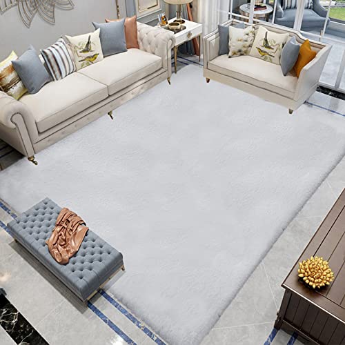 Latepis Teppich Grau 180x270 cm Flauschiger Schlafzimmer Wohnzimmer Kurzflor Flauschig Teppich Waschbar Kinderzimmer Fellteppich Kunstfell Teppiche Gegend von Latepis
