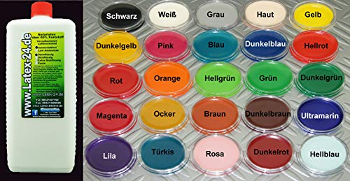 1Liter Flüssiglatex OHNE AMMONIAK viele Farben flüssig Latex Naturgummi Latexmilch (BRAUN) von Latex-24