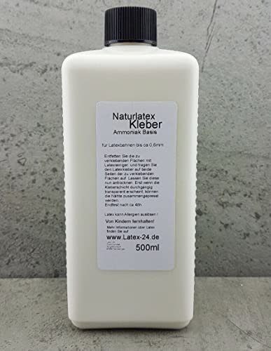 Latex-24 500ml LATEXKLEBER Ammoniak-Basis Latex Meterware bis 0,6mm Leim Gummi Meterware Bahnen Naturlatex Kleber von Latex-24