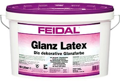 Feidal Glanz Latex 5 L/weiß/glänzende Latexfarbe für Neu- und Renovierungsanstriche von Latexfarbe für den Innenbereich