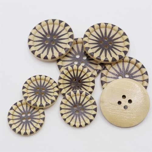 Lationday 20pcs 30mm/40mm Large Wood Buttons 4 Holes Black Star Patterns Round Sewing Embellishments Cardmaking Scrapbook Bag Decorations Lationday 20pcs 30mm/40mm Large Wood Buttons 4 Holes Black Star Patterns Round Sewing Embellishments Cardmaking Scrapbook Bag Decorations von Lationday