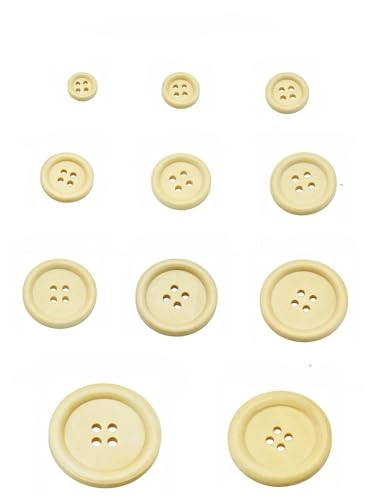 Lationday 30PCs 10-30mm Round Natural Wood Buttons, 4 Holes Sewing Accessories for DIY Projects, Decorative Craft Buttons for Clothes Lationday 30PCs 10-30mm Round Natural Wood Buttons, 4 Holes Sewing Accessories for DIY Projects, Decorative Craft Buttons for Clothes von Lationday