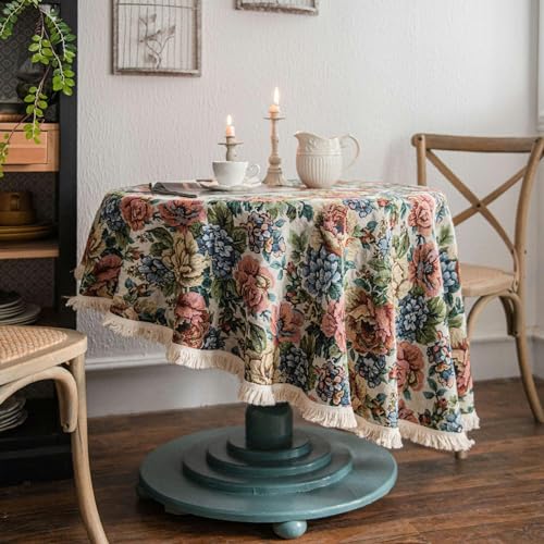 Lationday Runde amerikanische Tischdecke für Hochzeiten, Jacquard, bunt, rund, dick, geeignet für Partys und Picknicks (rund 150 cm) von Lationday