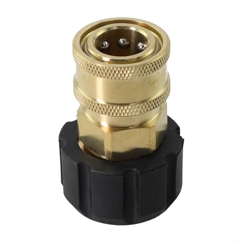 3/8 Schnelltrennbuchse auf M22 14 mm 15 mm Buchse Adapter für Hochdruckreiniger, hergestellt aus Messing und Edelstahl-Kunststoff für Langlebigkeit (3/8) von LatoYard