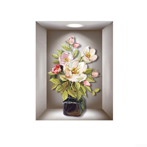 3D PVC Vase Pflanze Wandaufkleber Set für Home Innendekoration, geeignet für Wohnzimmer, Schlafzimmer und Arbeitszimmer, enthält mehrere Stücke (1) von LatoYard
