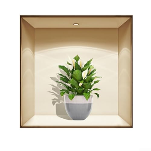 3D PVC Vase Pflanze Wandaufkleber Set für Home Innendekoration, geeignet für Wohnzimmer, Schlafzimmer und Arbeitszimmer, enthält mehrere Stücke (3) von LatoYard