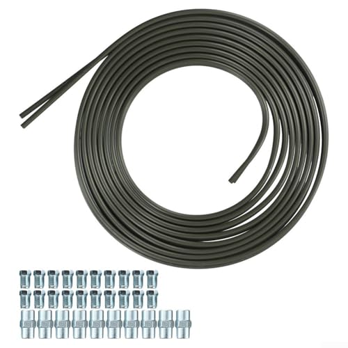 Bremsrohr-Set mit 2 Stück 5 m 316 (4 75 mm) Stahlrohren mit Polyfluorethylen-Beschichtung, plus 20 Muttern und 10 Verbindern für mehrere Anwendungen in der Industrie von LatoYard
