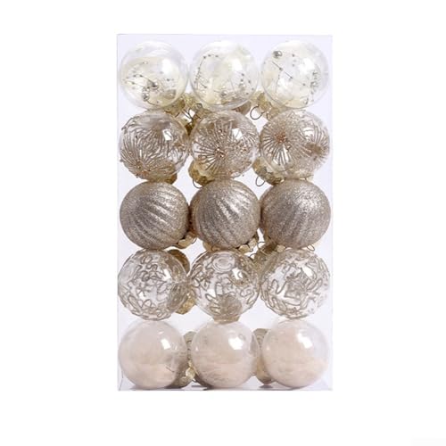 Bruchsichere Weihnachtskugeln Set 30 dekorative Ornamente für Weihnachtsbaum und Event Decor (Gold) von LatoYard