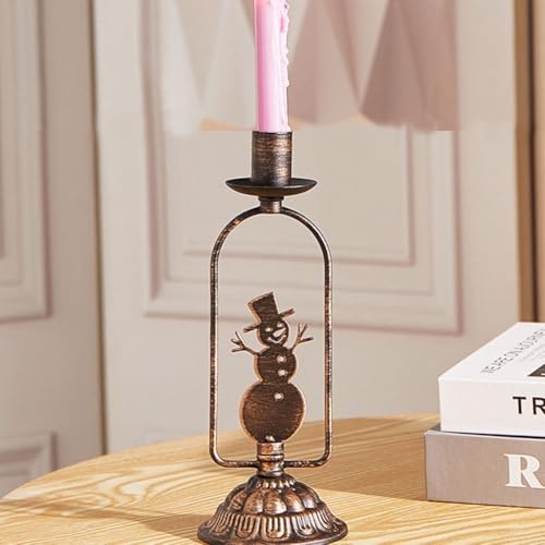 Dekorativer Kerzenhalter aus Eisen, 3er-Set mit Schneemann, Hirsch und Weihnachtsbaum-Designs für den Urlaub, Vintage-Bronze-Finish für saisonales Ambiente Dekorativer Kerzenhalter aus Eisen, 3er-Set mit Schneemann, Hirsch und Weihnachtsbaum-Designs für den Urlaub, Vintage-Bronze-Finish für saisonales Ambiente von LatoYard