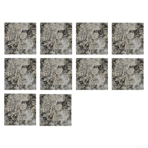 Dekorieren Sie mühelos, 10 Stück Marmorimitat PVC-Fliesenaufkleber für Wände zu Hause, einfach anzubringen und zu reinigen (30 x 30 cm) von LatoYard