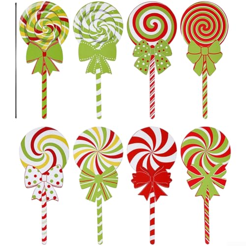 Festliches Willkommensschild aus Holz mit Süßigkeiten-Design für den Außenbereich in Garten, Rasen und Partys (zwei) von LatoYard