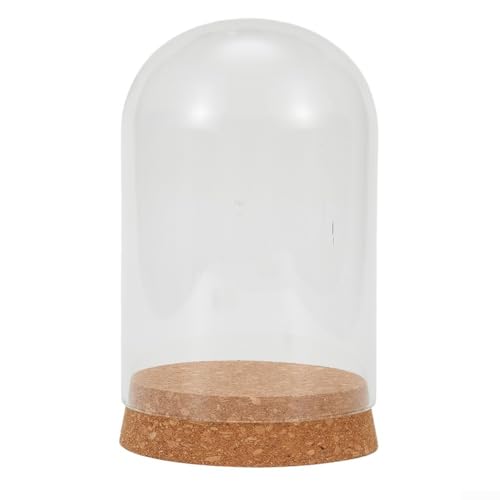 Glaskuppelabdeckung für Blumenvase und Sukkulenten mit Holzkork, Tischdekoration, DIY-Display und Schutz (8 x 12 cm) von LatoYard