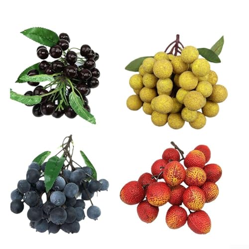 Künstliche Früchte Longan für Heimdekoration, realistisch aussehende Litschi und Blaubeere für kreatives Display (G) von LatoYard