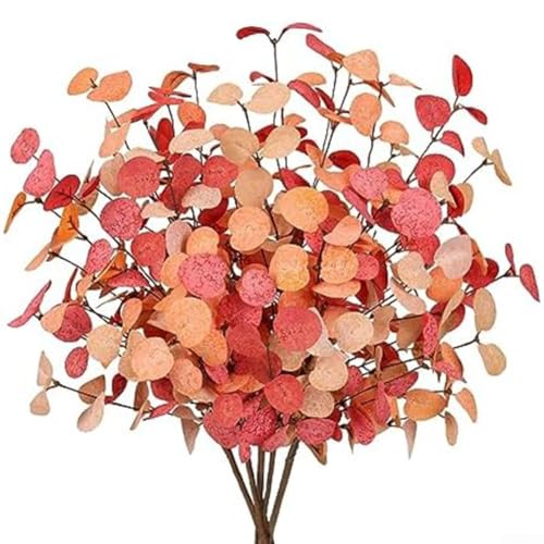 Künstlicher Eukalyptus, 5 Stück, Stiele, Blätter für Herbst, Hochzeit, Party, Erntedankfest, Dekoration mit flexiblem Metalldraht für Blumenarrangements Künstlicher Eukalyptus, 5 Stück, Stiele, Blätter für Herbst, Hochzeit, Party, Erntedankfest, Dekoration mit flexiblem Metalldraht für Blumenarrangements von LatoYard