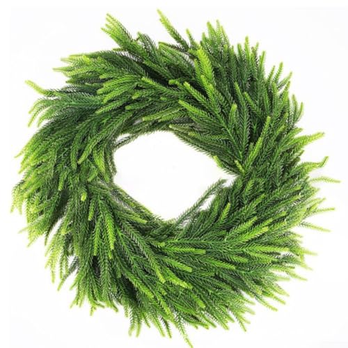 Künstlicher grüner Pflanzen-Weihnachtskranz mit Tannennadel-Design, perfekt für saisonale Dekoration an Türen, Wänden oder Tischplatten Künstlicher grüner Pflanzen-Weihnachtskranz mit Tannennadel-Design, perfekt für saisonale Dekoration an Türen, Wänden oder Tischplatten von LatoYard