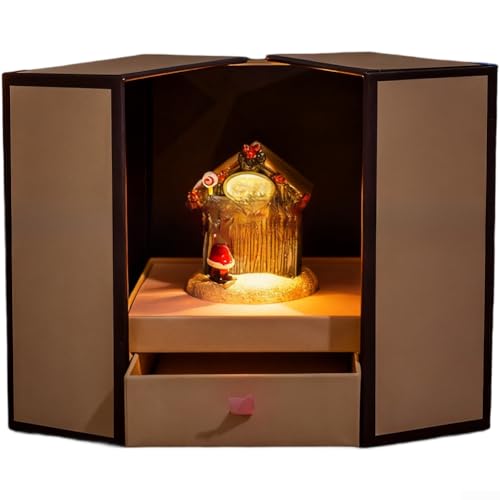 Miniatur-Haus-Ornament aus Kunstharz mit Weihnachtsmann und Geschenkbox für weihnachtliche Tische und Regal Miniatur-Haus-Ornament aus Kunstharz mit Weihnachtsmann und Geschenkbox für weihnachtliche Tische und Regal von LatoYard