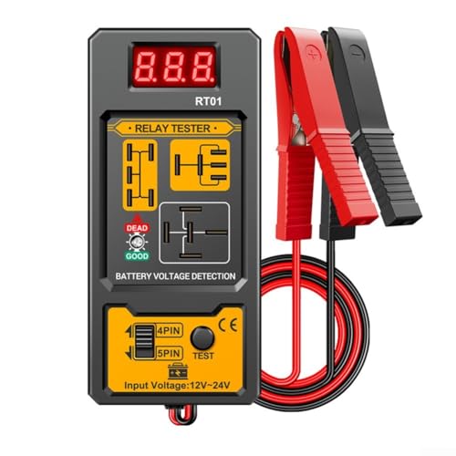 RT01 Kfz-Relais-Analysator mit digitalem Bildschirm für 12 V und 24 V Relais-Tests, tragbar und einfach zu bedienen von LatoYard