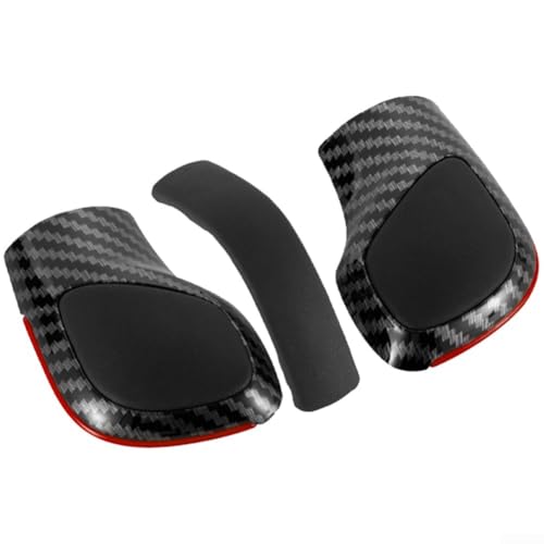 Schaltknauf-Getriebe-Seitenabdeckung, Karbonfaser, ABS-Leder für Golf MK6 MK7 R für Passat B7 B8 CC R20 mit zuverlässiger Haltbarkeit (A) von LatoYard