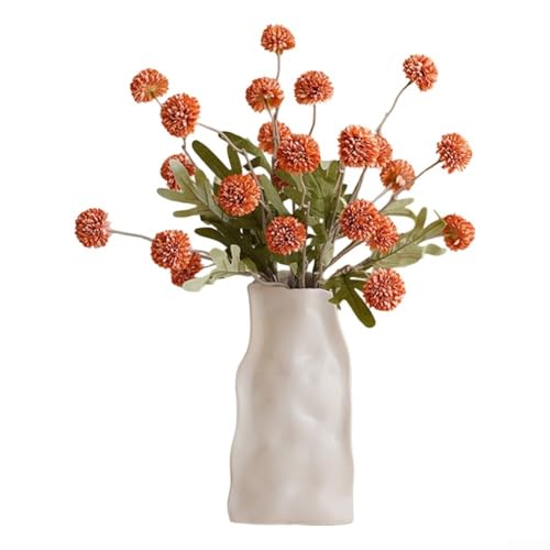 Seiden-Pusteblumen-Display für gemütliches Wohnzimmer und Veranstaltungen, 7 Kunstblumen (Orange) von LatoYard