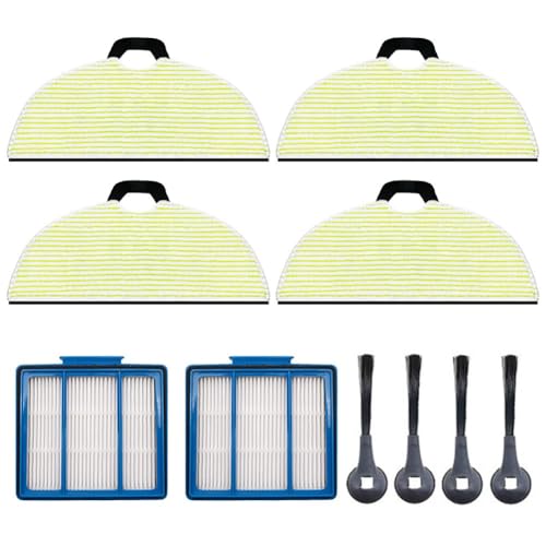 Seitenbürstenfilter mit Reinigungsmopp-Pads für Shark Rv2001Wd Av2001WD Kehrroboter Staubsauger Zubehör Ersatzteile Wischmopp-Pads waschbare Mikrofaser-Boden-Pads von LatoYard