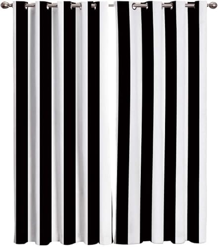3D Gardinen Schwarze Und Weiße Streifen Wohnzimmer Vorhänge, Schwarze Und Weiße Streifen Vorhang Blickdicht Ösen Wärmeisolierend Gardine, Schlafzimmer Deko Curtain 2 Stücke 110 x 215 cm BxH w2208 3D Gardinen Schwarze Und Weiße Streifen Wohnzimmer Vorhänge, Schwarze Und Weiße Streifen Vorhang Blickdicht Ösen Wärmeisolierend Gardine, Schlafzimmer Deko Curtain 2 Stücke 110 x 215 cm BxH w2208 von Latwerio
