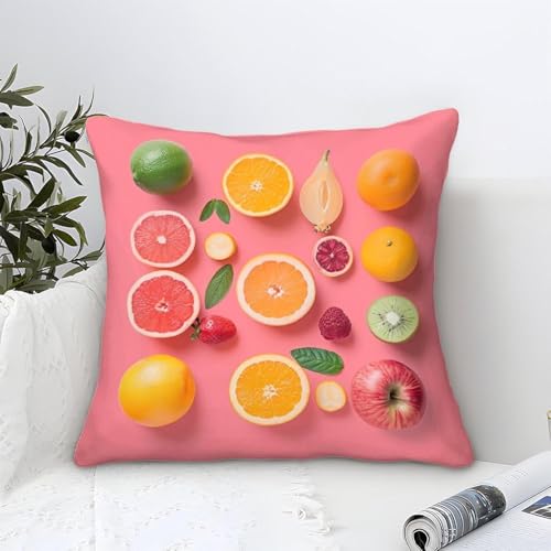 Latwerio 3D Kissenbezug 40x40 cm Zitrone Mikrofaser Kissenbezüge Obst Dekorative Kissenbezug Kissenhülle 2er Set für Sofa Couch Auto Schlafzimmer Zuhause Outdoor Deko Pillowcase 2 Stück D2171 von Latwerio