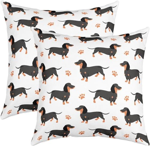 Latwerio 3D Kissenbezug 40x80 cm Dackel Mikrofaser Kissenbezüge Haustier Dekorative Kissenbezug Kissenhülle 2er Set für Sofa Couch Auto Schlafzimmer Zuhause Outdoor Deko Pillowcase 2 Stück A1309 von Latwerio