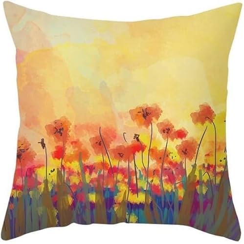 3D Kissenbezug 40x80 cm Rot 4er Set Kissenbezüge Blumen Dekorative Kissenbezug Kissenhülle für Sofa Couch Auto Schlafzimmer Zuhause Outdoor Deko Pillowcase 4 Stück E49 von Latwerio
