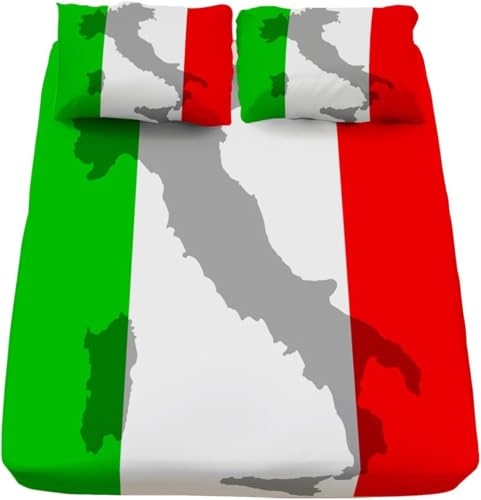 3D Spannbettlaken 140x200 cm Italien Weiches Mikrofaser Bettlaken Spannbetttuch für Erwachsene, Flagge Bettlaken - Tiefe Tasche 30 cm Mit 1 Kissenbezügen O446 3D Spannbettlaken 140x200 cm Italien Weiches Mikrofaser Bettlaken Spannbetttuch für Erwachsene, Flagge Bettlaken - Tiefe Tasche 30 cm Mit 1 Kissenbezügen O446 von Latwerio