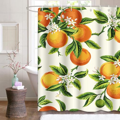 Duschvorhang Mandarine 3D Duschvorhang Antischimmel 180x200 cm Obst Badezimmer Vorhang Wasserdicht Duschvorhänge Waschbar Bad Vorhäng für Badewanne mit 12 Haken V383 Duschvorhang Mandarine 3D Duschvorhang Antischimmel 180x200 cm Obst Badezimmer Vorhang Wasserdicht Duschvorhänge Waschbar Bad Vorhäng für Badewanne mit 12 Haken V383 von Latwerio