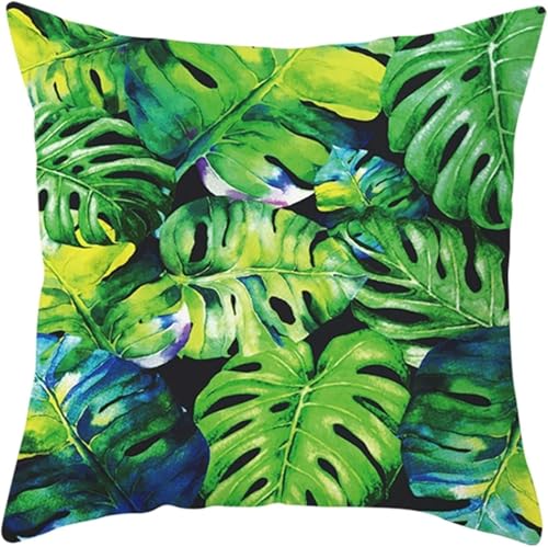 Latwerio 3D Kissenbezug 40x60 cm Grün Mikrofaser Kissenbezüge Blätter Dekorative Kissenbezug Kissenhülle 2er Set für Sofa Couch Auto Schlafzimmer Zuhause Outdoor Deko Pillowcase 2 Stück B1461 von Latwerio