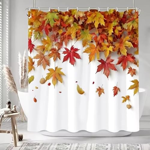Latwerio Duschvorhang Ahornblatt 3D Duschvorhang Antischimmel 180x200 cm Anlage Badezimmer Vorhang Wasserdicht Duschvorhänge Waschbar Bad Vorhäng für Badewanne mit 12 Haken V1027 Latwerio Duschvorhang Ahornblatt 3D Duschvorhang Antischimmel 180x200 cm Anlage Badezimmer Vorhang Wasserdicht Duschvorhänge Waschbar Bad Vorhäng für Badewanne mit 12 Haken V1027 von Latwerio