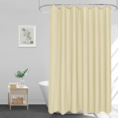 Latwerio Duschvorhang Beige 3D Duschvorhang Antischimmel 120 x 180 cm Beige Badezimmer Vorhang Wasserdicht Duschvorhänge Waschbar Bad Vorhäng für Badewanne mit 8 Haken W3581 von Latwerio