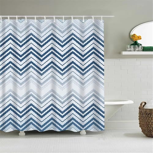 Latwerio Duschvorhang Blau 3D Duschvorhang Antischimmel 240x200 cm V-Form Badezimmer Vorhang Wasserdicht Duschvorhänge Waschbar Bad Vorhäng für Badewanne mit 12 Haken W3313 Latwerio Duschvorhang Blau 3D Duschvorhang Antischimmel 240x200 cm V-Form Badezimmer Vorhang Wasserdicht Duschvorhänge Waschbar Bad Vorhäng für Badewanne mit 12 Haken W3313 von Latwerio