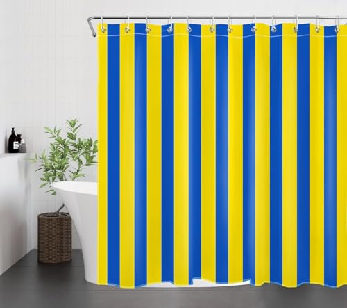 Latwerio Duschvorhang Blau Gelb 3D Duschvorhang Antischimmel 120 x 200 cm Streifen Badezimmer Vorhang Wasserdicht Duschvorhänge Waschbar Bad Vorhäng für Badewanne mit 8 Haken W3631 Latwerio Duschvorhang Blau Gelb 3D Duschvorhang Antischimmel 120 x 200 cm Streifen Badezimmer Vorhang Wasserdicht Duschvorhänge Waschbar Bad Vorhäng für Badewanne mit 8 Haken W3631 von Latwerio