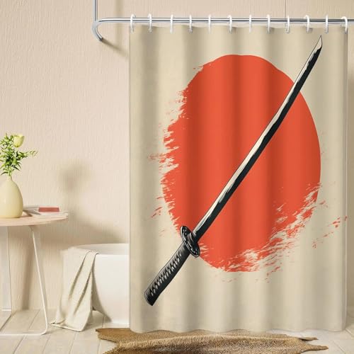 Latwerio Duschvorhang Japan 3D Duschvorhang Antischimmel 240x200 cm Katana Badezimmer Vorhang Wasserdicht Duschvorhänge Waschbar Bad Vorhäng für Badewanne mit 12 Haken V1092 Latwerio Duschvorhang Japan 3D Duschvorhang Antischimmel 240x200 cm Katana Badezimmer Vorhang Wasserdicht Duschvorhänge Waschbar Bad Vorhäng für Badewanne mit 12 Haken V1092 von Latwerio