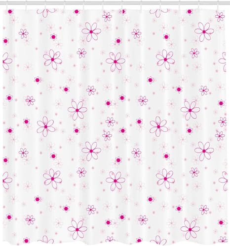 Latwerio Duschvorhang Lila Blüten 3D Duschvorhang Antischimmel 180x180 cm Flower Badezimmer Vorhang Wasserdicht Duschvorhänge Waschbar Bad Vorhäng für Badewanne mit 12 Haken W3464 von Latwerio