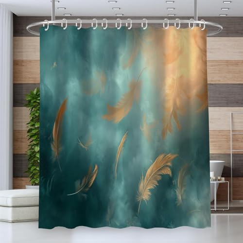 Latwerio Duschvorhang Moderne Ölmalerei 3D Duschvorhang Antischimmel 120 x 200 cm Böhmen Badezimmer Vorhang Wasserdicht Duschvorhänge Waschbar Bad Vorhäng für Badewanne mit 8 Haken W3526 von Latwerio