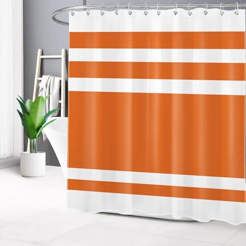 Latwerio Duschvorhang Orange Streifen 3D Duschvorhang Antischimmel 120 x 200 cm Vertikale Streifen Badezimmer Vorhang Wasserdicht Duschvorhänge Waschbar Bad Vorhäng für Badewanne mit 8 Haken W3449 Latwerio Duschvorhang Orange Streifen 3D Duschvorhang Antischimmel 120 x 200 cm Vertikale Streifen Badezimmer Vorhang Wasserdicht Duschvorhänge Waschbar Bad Vorhäng für Badewanne mit 8 Haken W3449 von Latwerio