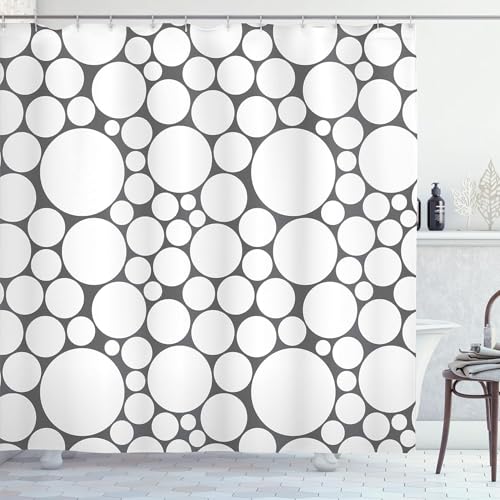 Latwerio Duschvorhang Schwarz Weiß 3D Duschvorhang Antischimmel 180x180 cm Geometrie Badezimmer Vorhang Wasserdicht Duschvorhänge Waschbar Bad Vorhäng für Badewanne mit 12 Haken W2358 von Latwerio