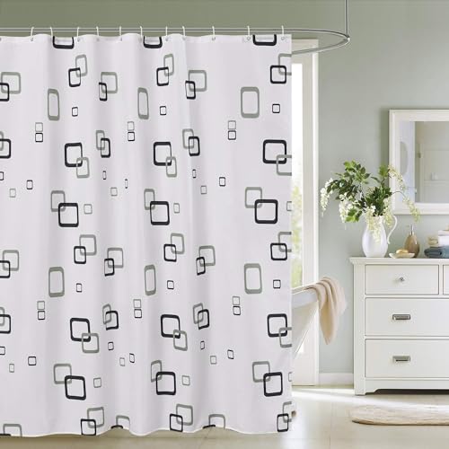 Latwerio Duschvorhang Schwarz-Weißes Rechteck 3D Duschvorhang Antischimmel 120 x 200 cm Geometrie Badezimmer Vorhang Wasserdicht Duschvorhänge Waschbar Bad Vorhäng für Badewanne mit 8 Haken W3477 Latwerio Duschvorhang Schwarz-Weißes Rechteck 3D Duschvorhang Antischimmel 120 x 200 cm Geometrie Badezimmer Vorhang Wasserdicht Duschvorhänge Waschbar Bad Vorhäng für Badewanne mit 8 Haken W3477 von Latwerio