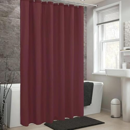 Latwerio Duschvorhang Terrakotta 3D Duschvorhang Antischimmel 120 x 200 cm Rot Badezimmer Vorhang Wasserdicht Duschvorhänge Waschbar Bad Vorhäng für Badewanne mit 8 Haken W2427 von Latwerio