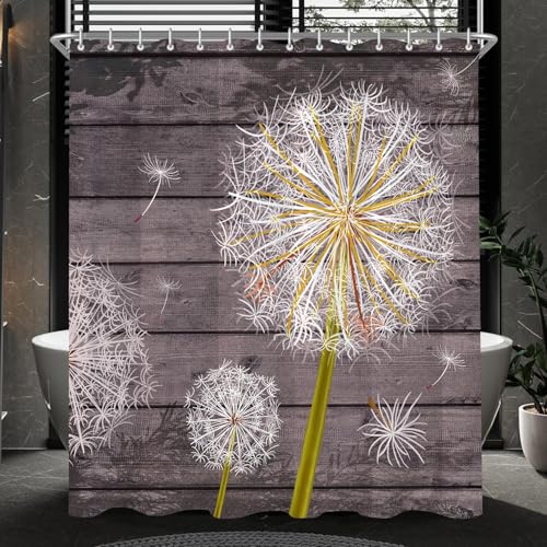Latwerio Duschvorhang Weiße Blumen 3D Duschvorhang Antischimmel 120 x 180 cm Anlage Badezimmer Vorhang Wasserdicht Duschvorhänge Waschbar Bad Vorhäng für Badewanne mit 8 Haken W3637 von Latwerio