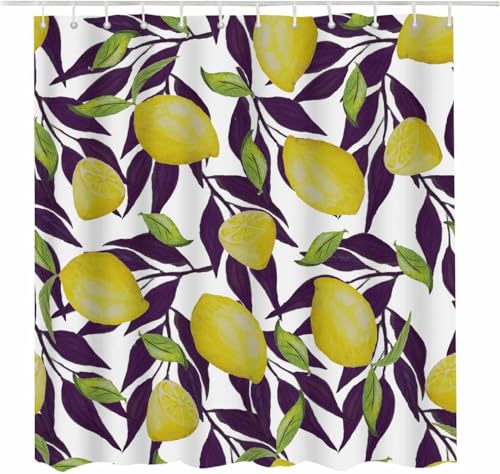 Latwerio Duschvorhang Zitrone 3D Duschvorhang Antischimmel 120 x 180 cm Obst Badezimmer Vorhang Wasserdicht Duschvorhänge Waschbar Bad Vorhäng für Badewanne mit 8 Haken W3322 Latwerio Duschvorhang Zitrone 3D Duschvorhang Antischimmel 120 x 180 cm Obst Badezimmer Vorhang Wasserdicht Duschvorhänge Waschbar Bad Vorhäng für Badewanne mit 8 Haken W3322 von Latwerio