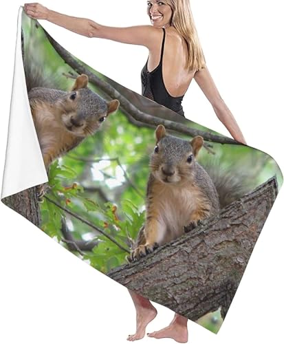 Latwerio Strandtuch Eichhörnchen, 3D Handtuch Eichhörnchen Badetücher, Absorbierendem Strandtuch Mikrofaser Weich Badetuch Groß für Camping Fitnessstudio Reise Strandhandtuch 100x200 cm m551 von Latwerio
